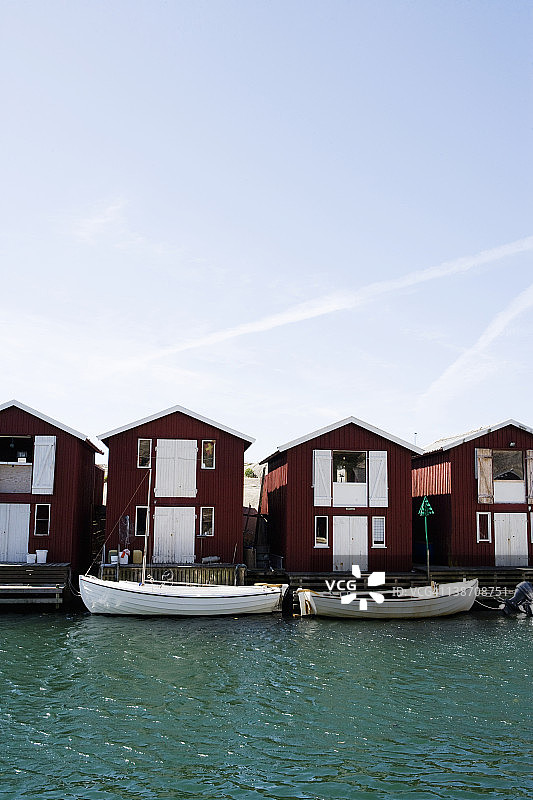 捕鱼小屋，斯莫根，博胡斯兰，瑞典。图片素材