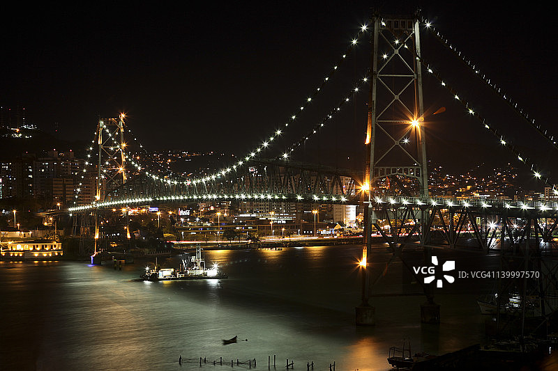 赫西利奥·卢茨桥的夜晚图片素材