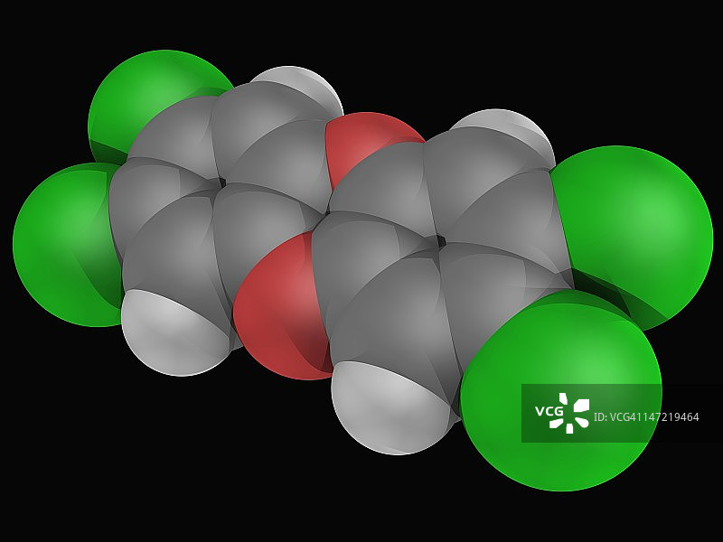 二恶英(TCDD)分子图片素材