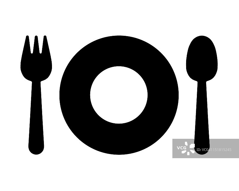 叉子、勺子和盘子图片素材