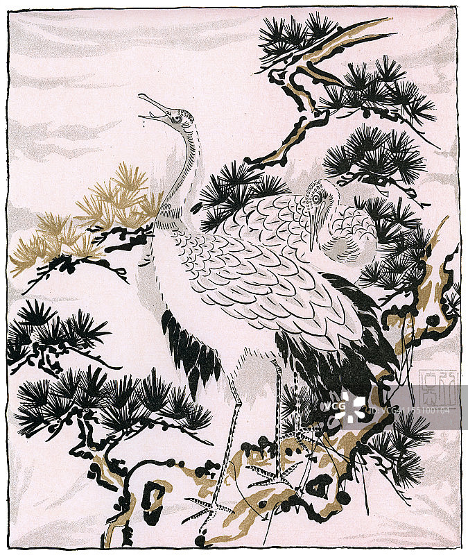 日本艺术-一只鹤的图片图片素材