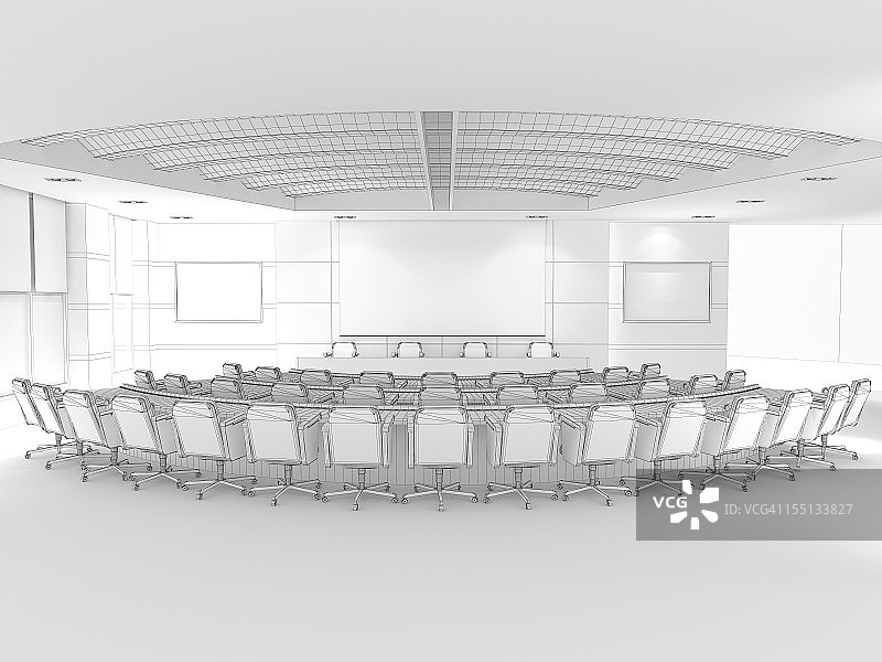 3D草图建筑现代会议室教室2图片素材