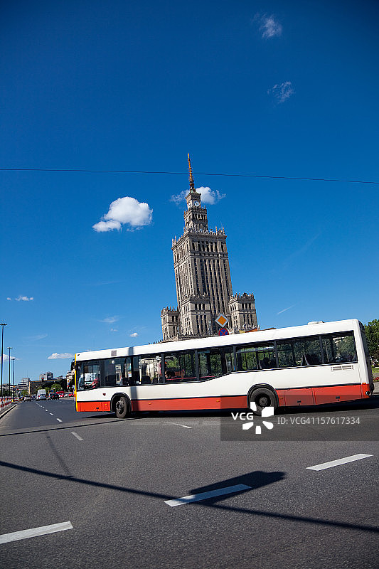 华沙的苏联哥特式摩天大楼图片素材