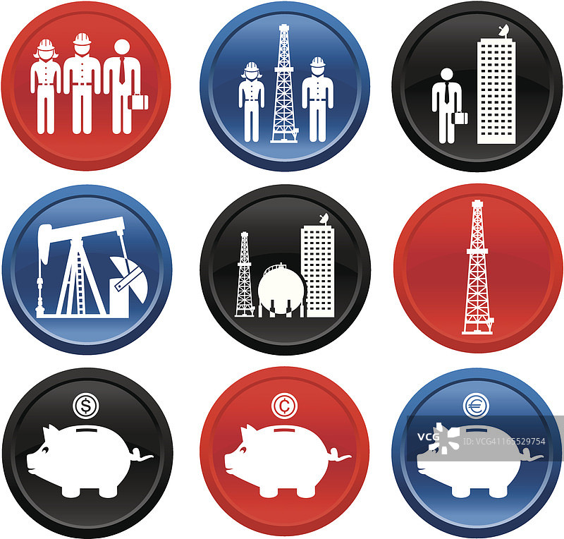 石油和天然气行业的图标按钮图片素材