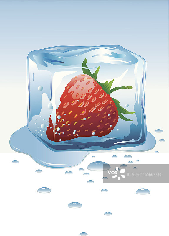 冰冻草莓冰块图片素材
