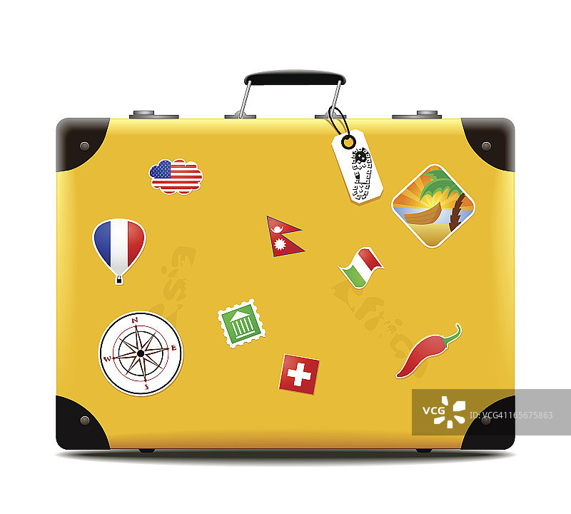 黄色的手提箱旅行图片素材