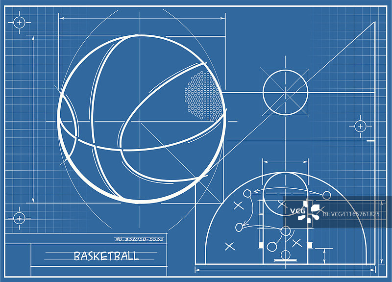 篮球的蓝图图片素材
