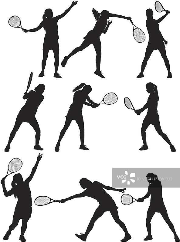 多幅网球运动员运动的画面图片素材