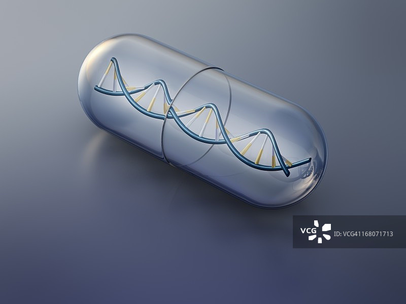 医药胶囊中的DNA螺旋图片素材