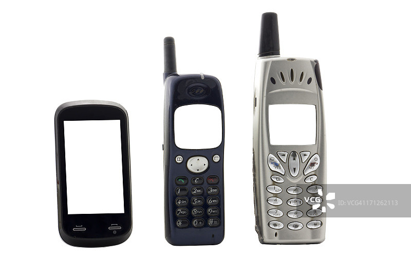 老式手机，白色背景图片素材