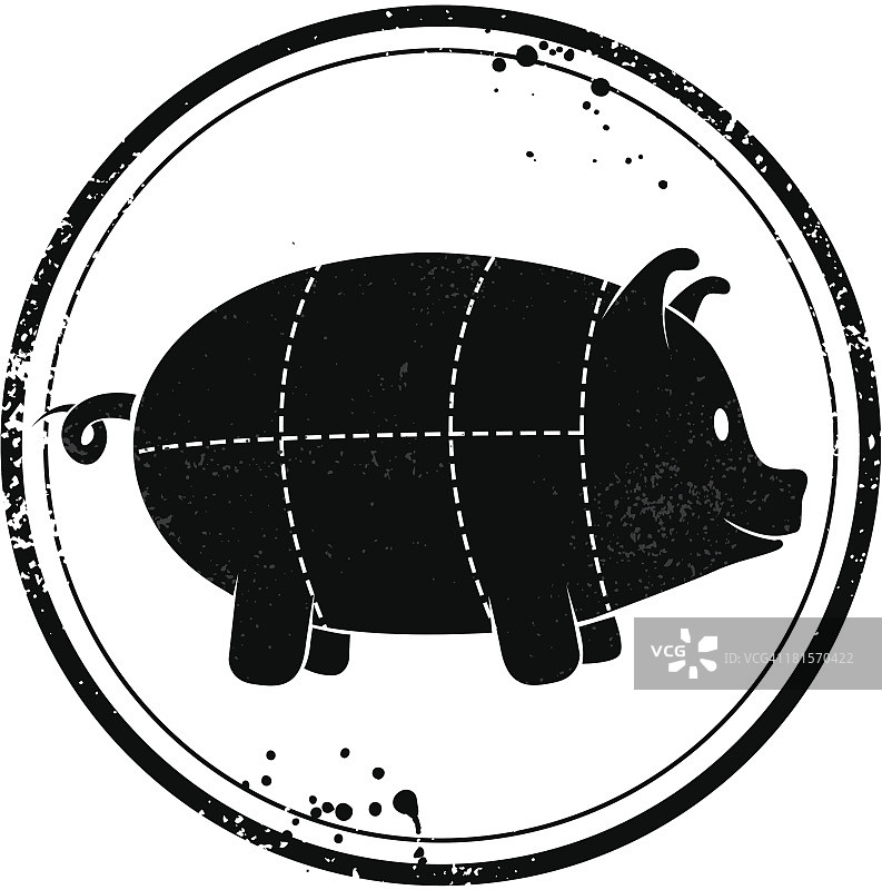 可爱的猪肉邮票图片素材