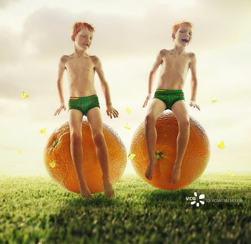 橙色的双胞胎图片素材