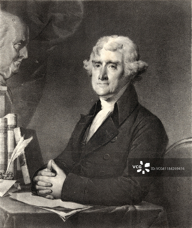 托马斯·杰斐逊的肖像图片素材