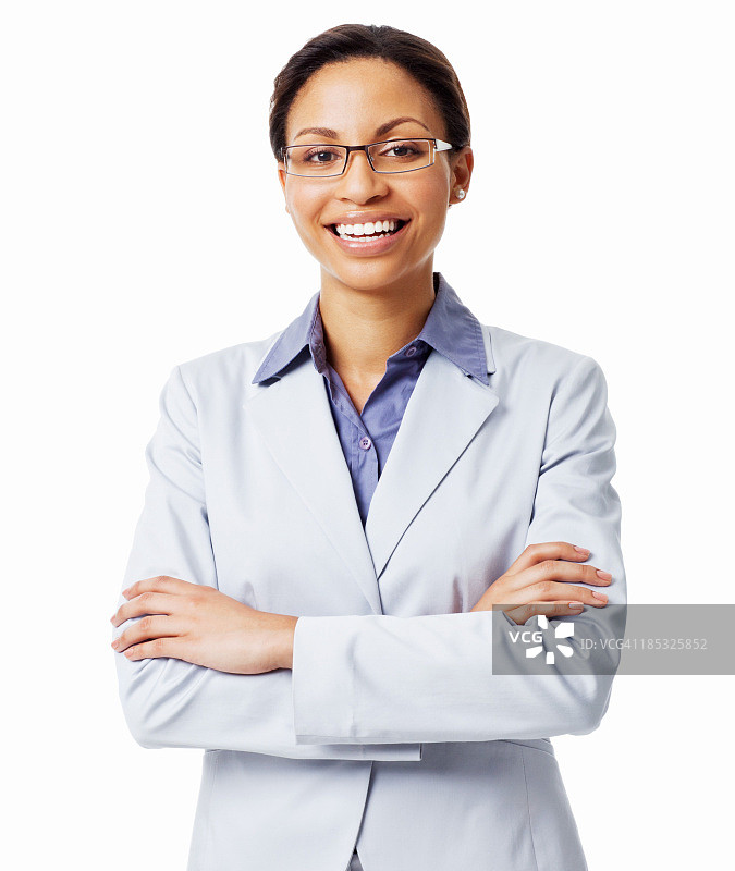 微笑自信的女性高管——孤立图片素材