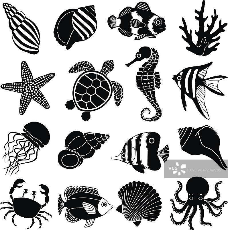 海洋生物的图标图片素材