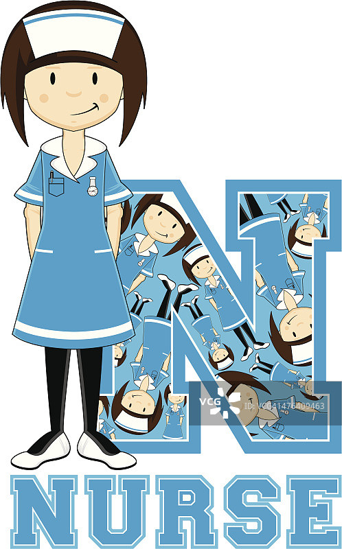 小护士学字母N图片素材