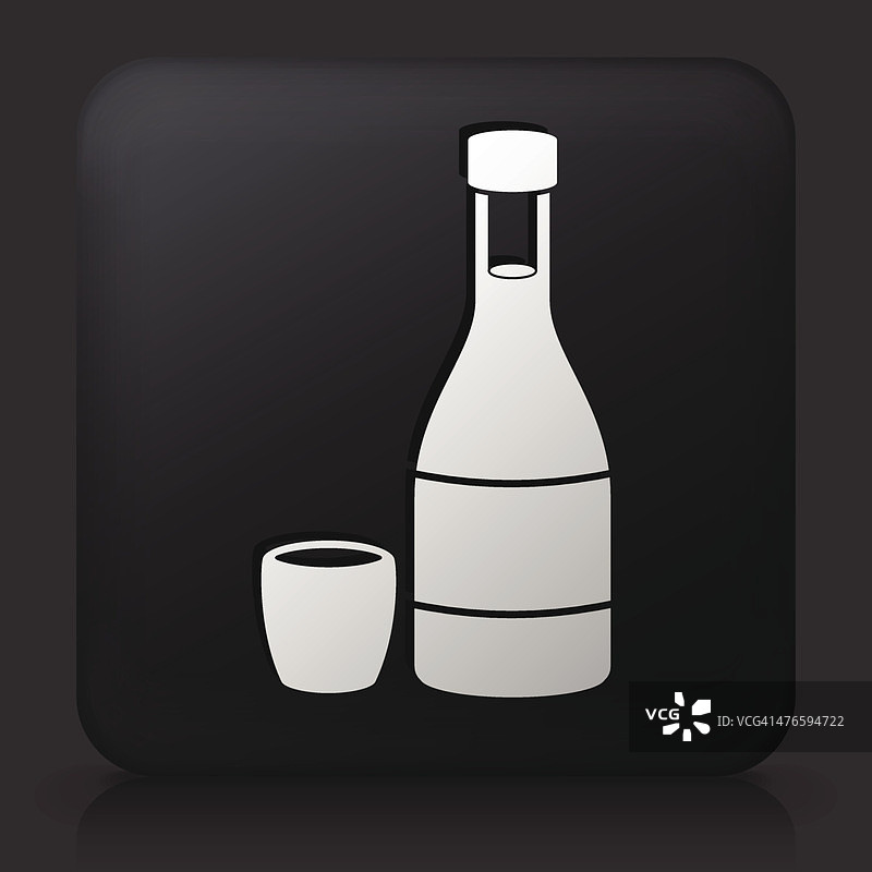 黑色方形按钮与日本米酒瓶图片素材