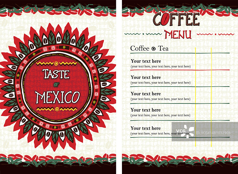 菜单为餐厅，咖啡馆，酒吧，咖啡厅-墨西哥味道图片素材