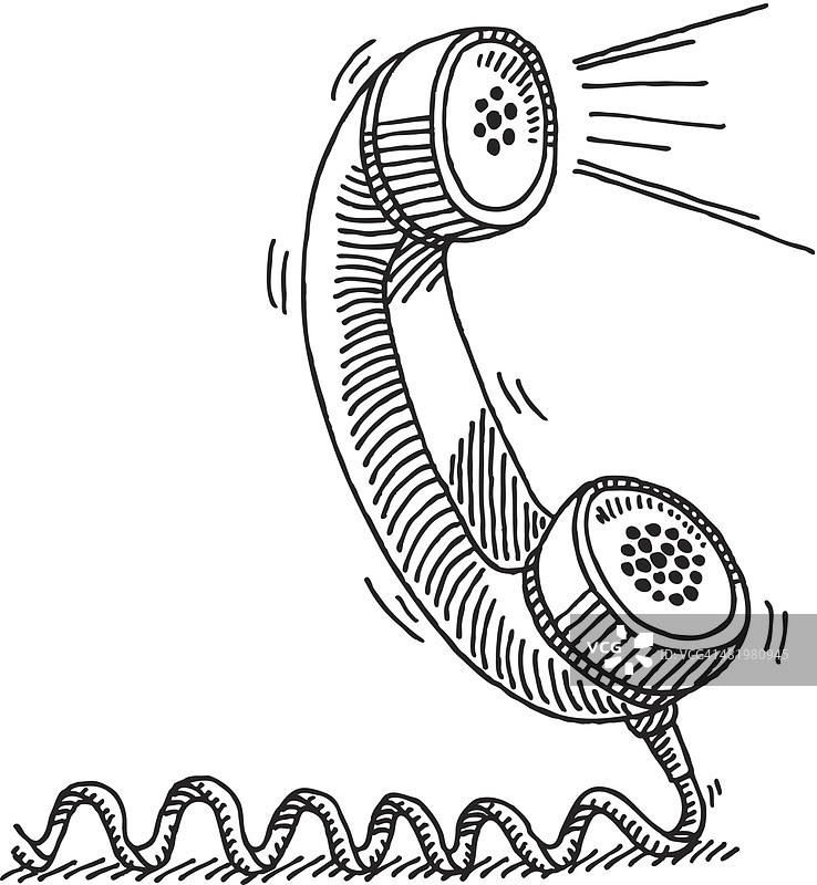 电话接收器主动语音绘图图片素材