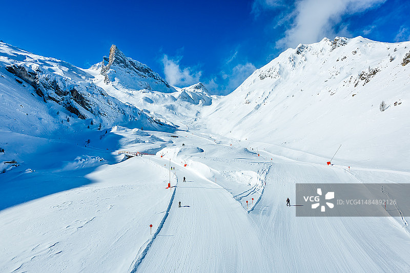 冬季滑雪胜地Hintertux, Tirol，奥地利图片素材