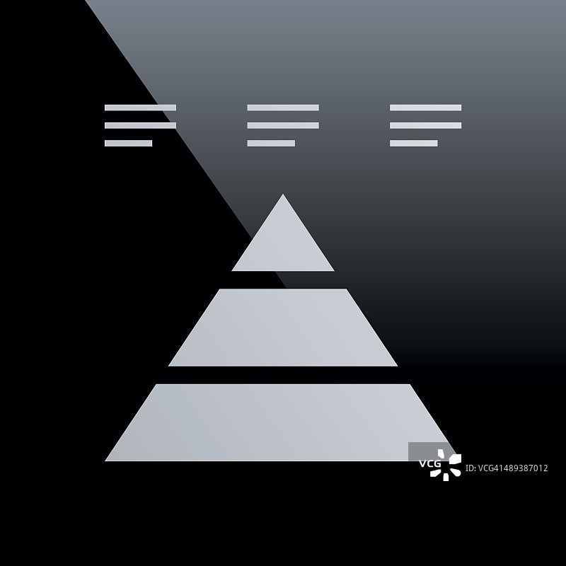 金字塔图标上的黑色背景。——核心系列图片素材