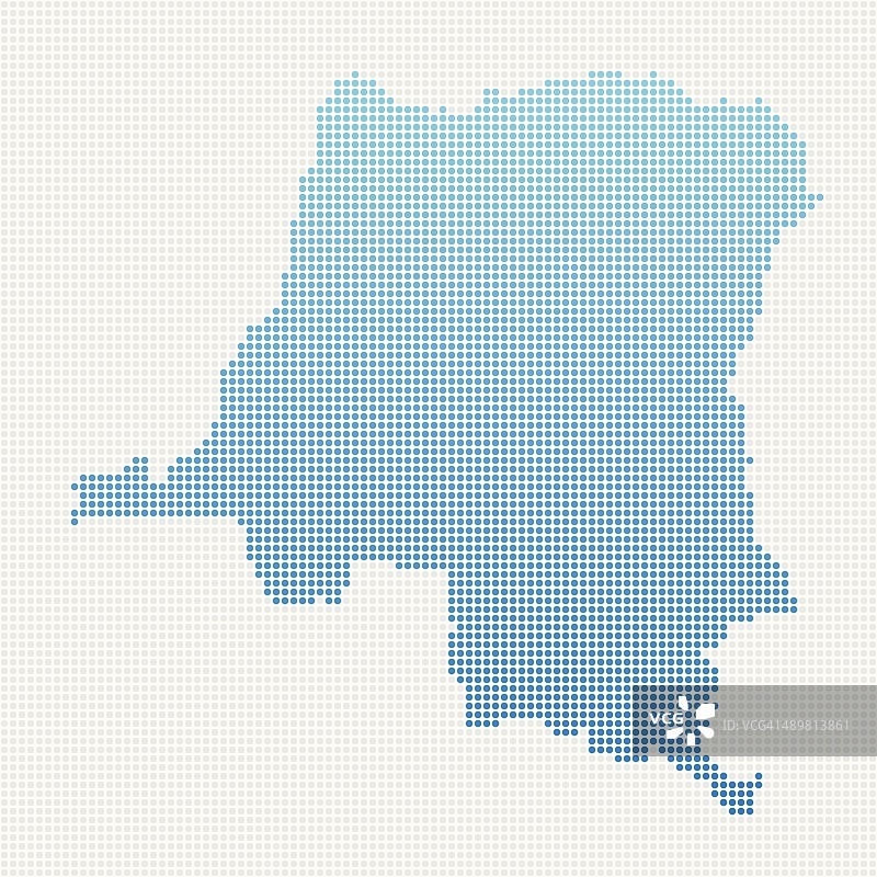 刚果民主共和国地图蓝点格局图片素材