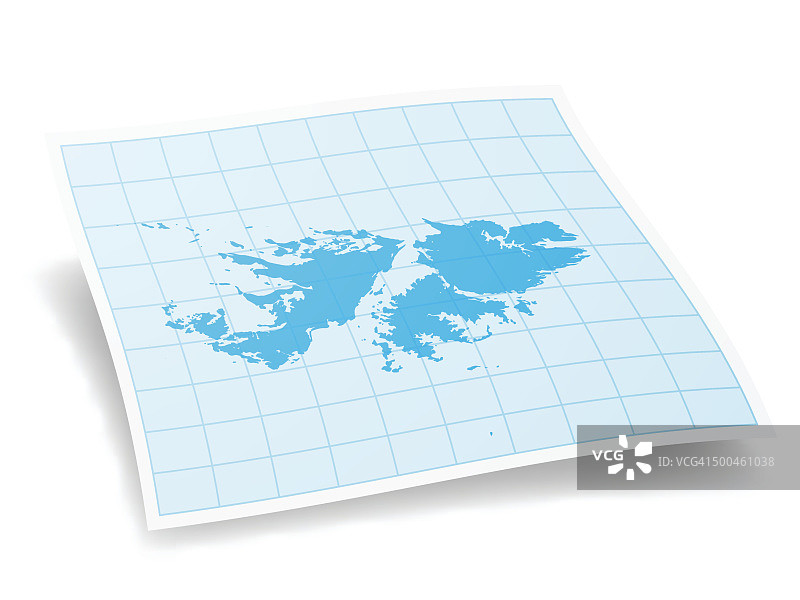 福克兰群岛地图孤立在白色背景图片素材