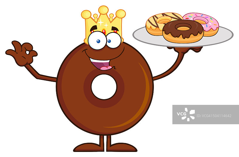 巧克力甜甜圈国王卡通人物图片素材