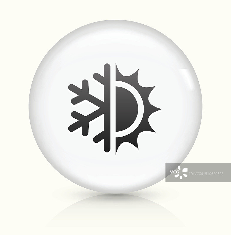 热和冷图标上的白色圆形矢量按钮图片素材