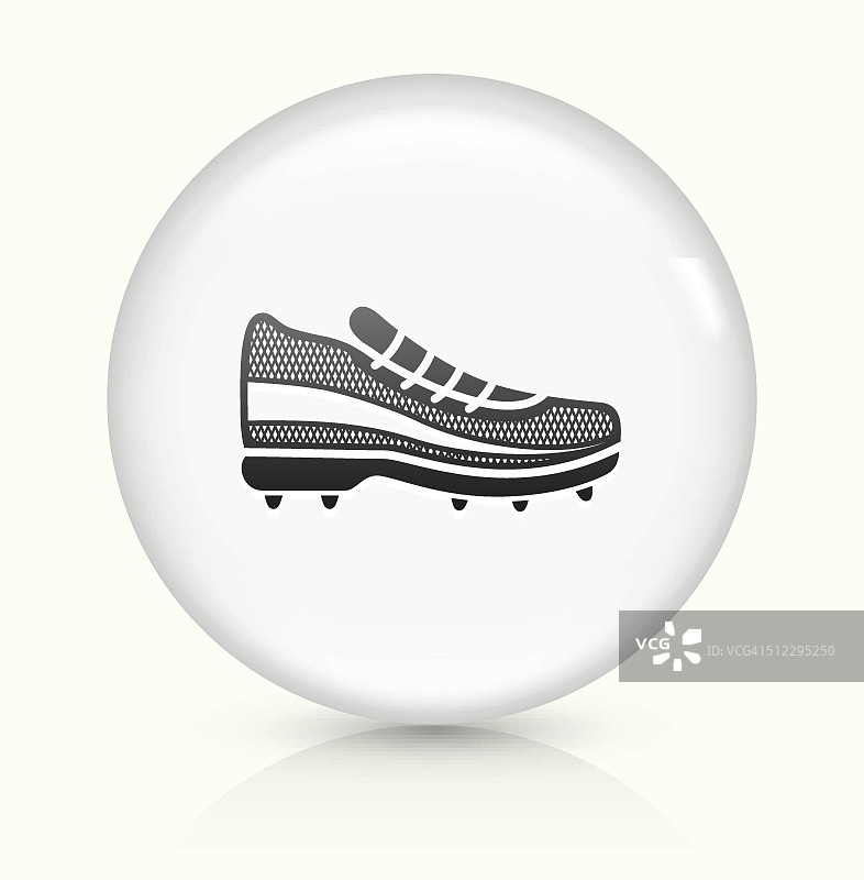 跑鞋图标上的白色圆形矢量按钮图片素材