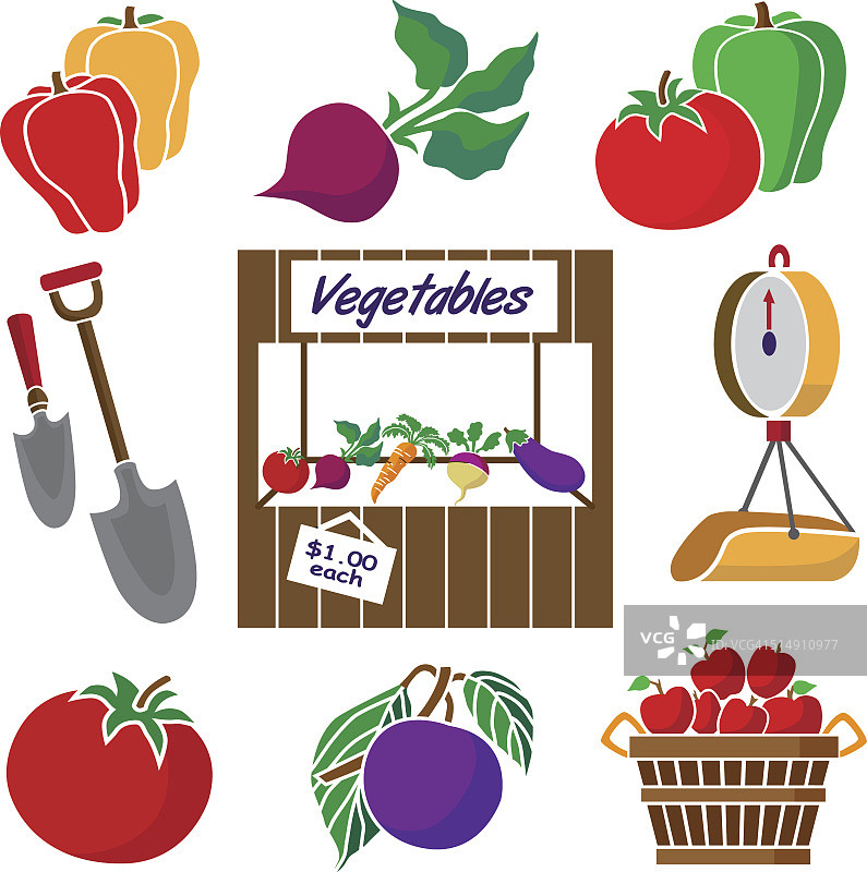 农贸市场的水果和蔬菜摊图片素材