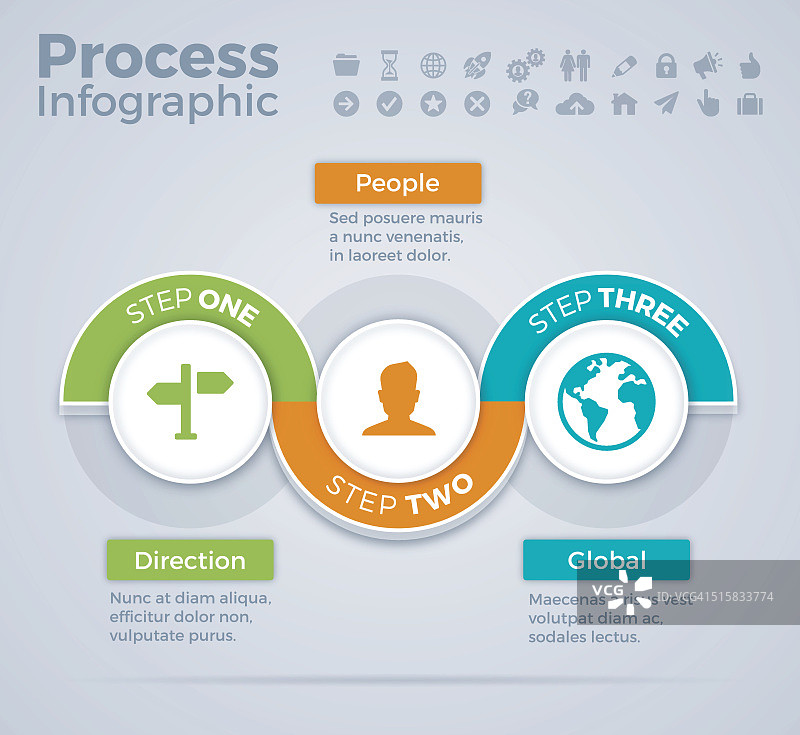 三步流程信息图图片素材