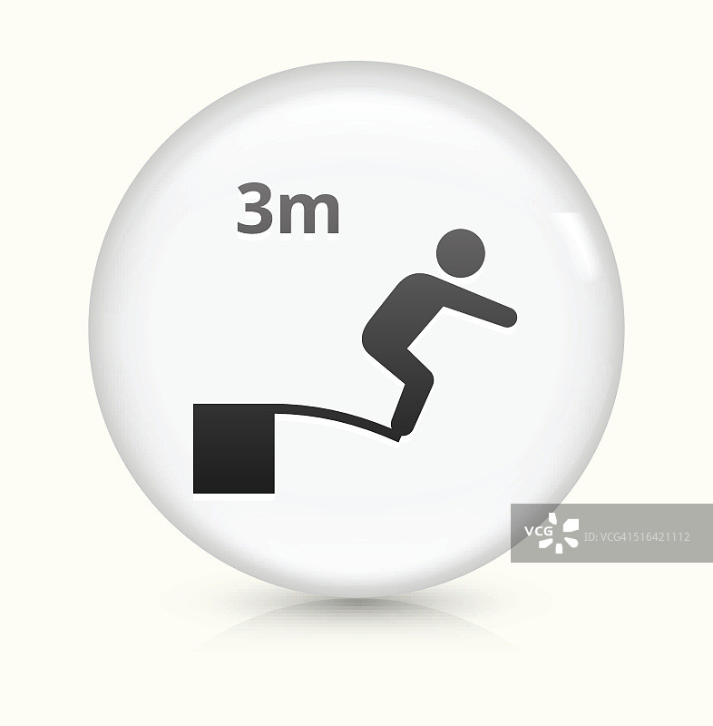 3米潜水图标上的白色圆形矢量按钮图片素材