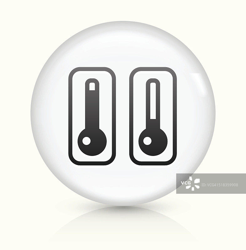 两个温度计图标上的白色圆形矢量按钮图片素材