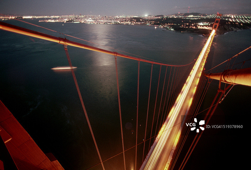 从金门大桥上俯瞰图片素材