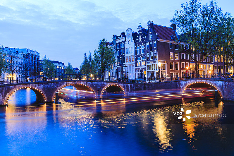 阿姆斯特丹运河黄昏图片素材