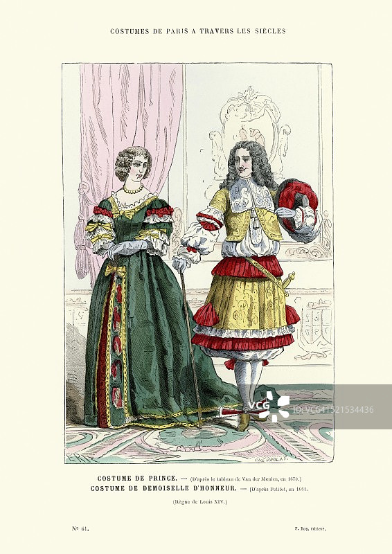 时尚史-法国王子和夫人17世纪图片素材