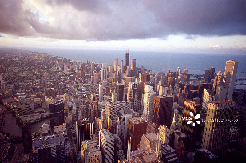 芝加哥和密歇根湖图片素材