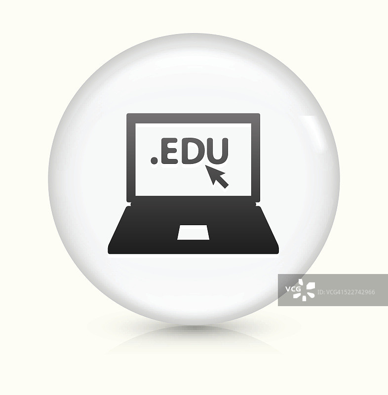教育网站图标上的白色圆形矢量按钮图片素材
