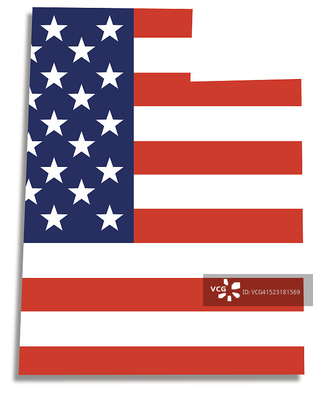 美国国旗犹他地图图片素材