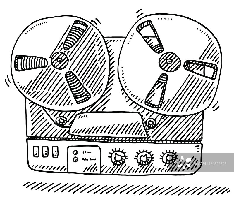 老式磁带录音机绘图图片素材