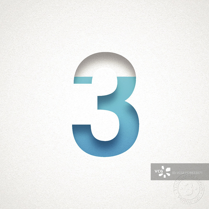 第3号设计-蓝色字母在水彩纸上图片素材
