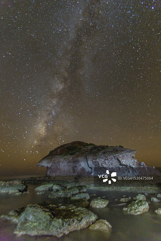 银河系夜景从喜马拉雅山海滩，索诺拉，墨西哥，北美图片素材