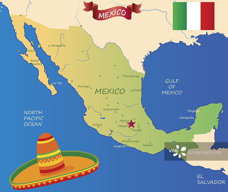 墨西哥地图图片素材