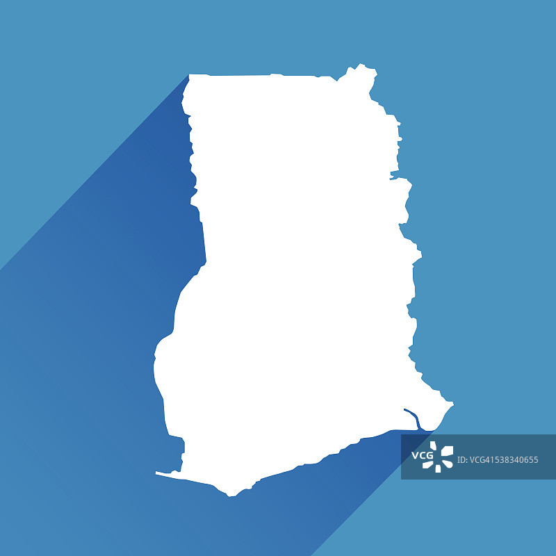 蓝色加纳地图图标图片素材