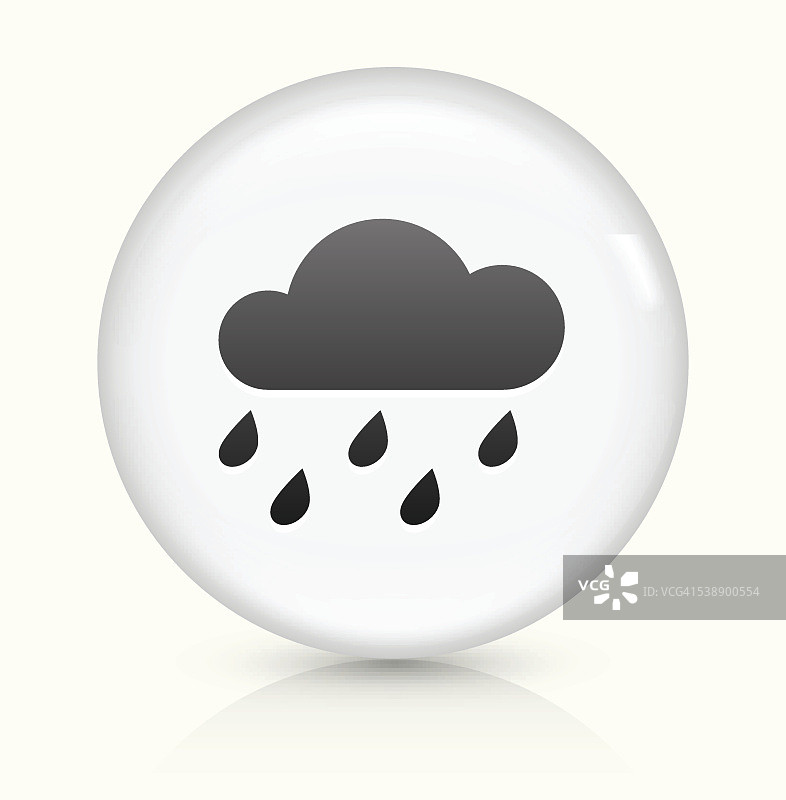 云和雨图标上的白色圆形矢量按钮图片素材