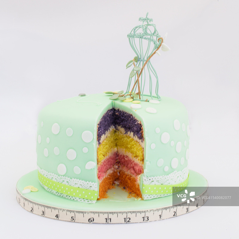 裁缝做的彩虹蛋糕图片素材