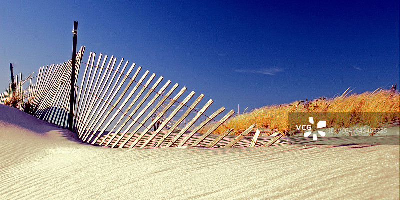 篱笆，琼斯海滩州立公园，纽约图片素材