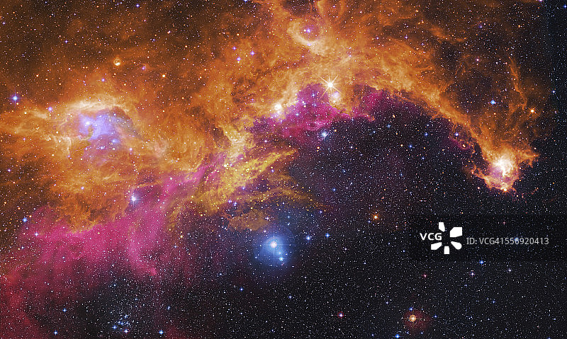 IC 2177的可见光-红外合成，海鸥星云图片素材