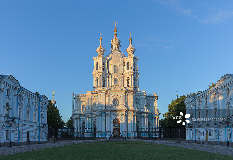 俄罗斯圣彼得堡的斯摩尼大教堂图片素材